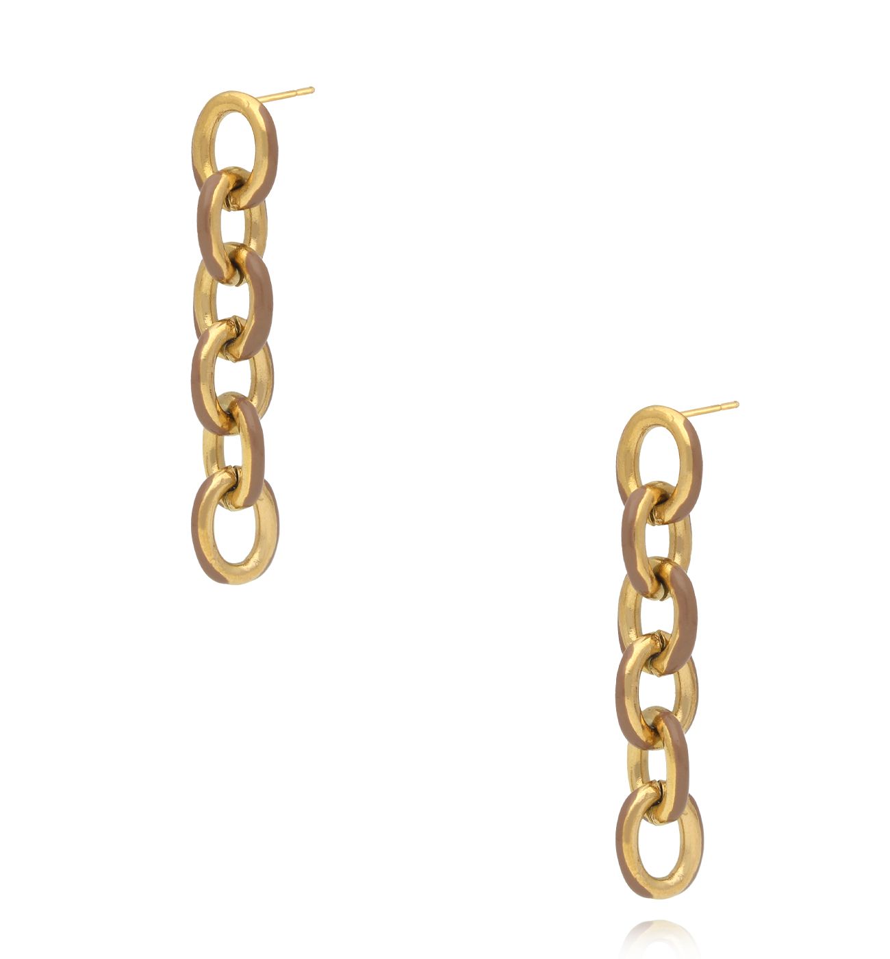 Kolczyki łańcuchy emaliowane Mocha Mousse KSA2408