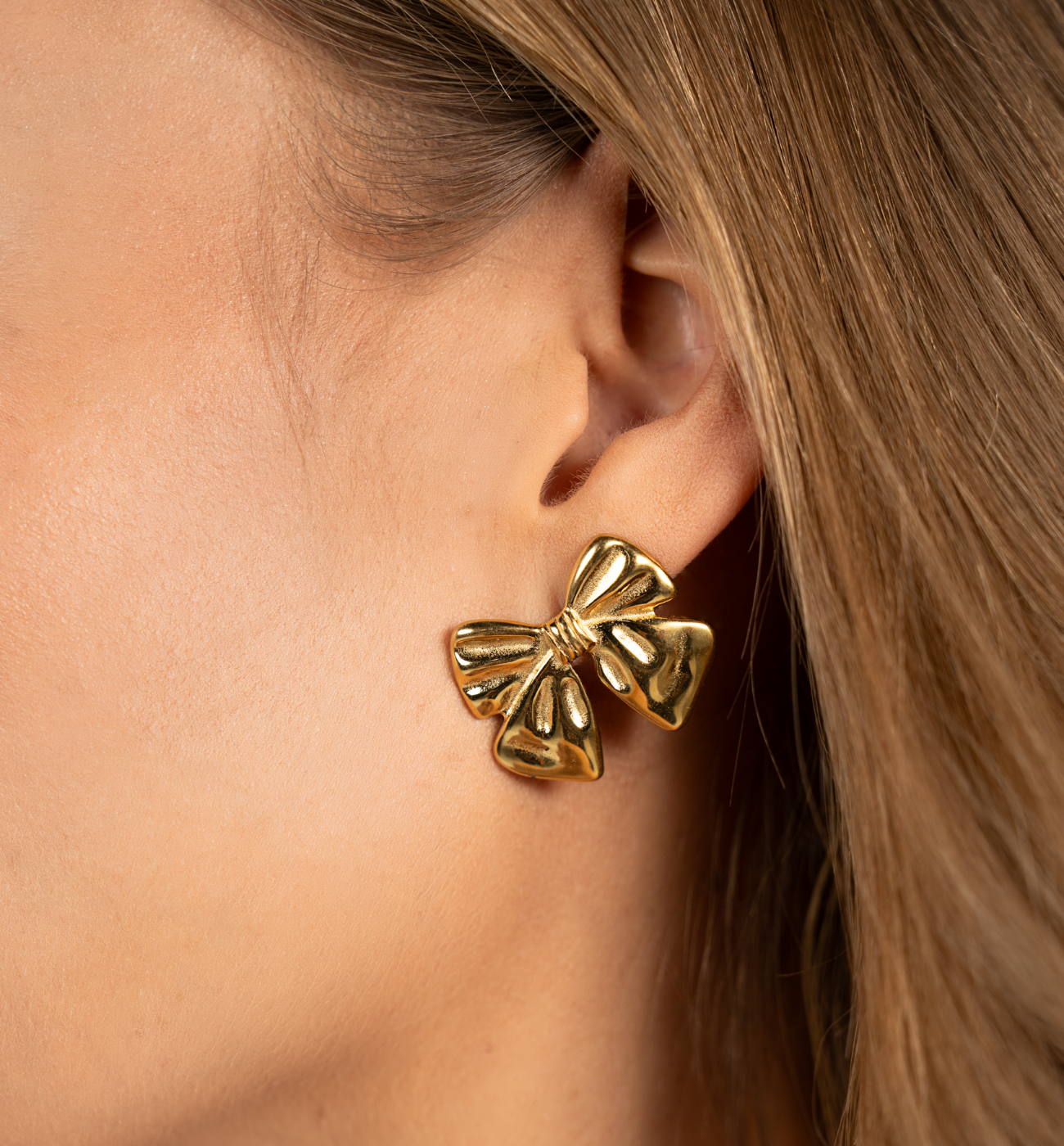 Kolczyki kokardki złote KSA2197