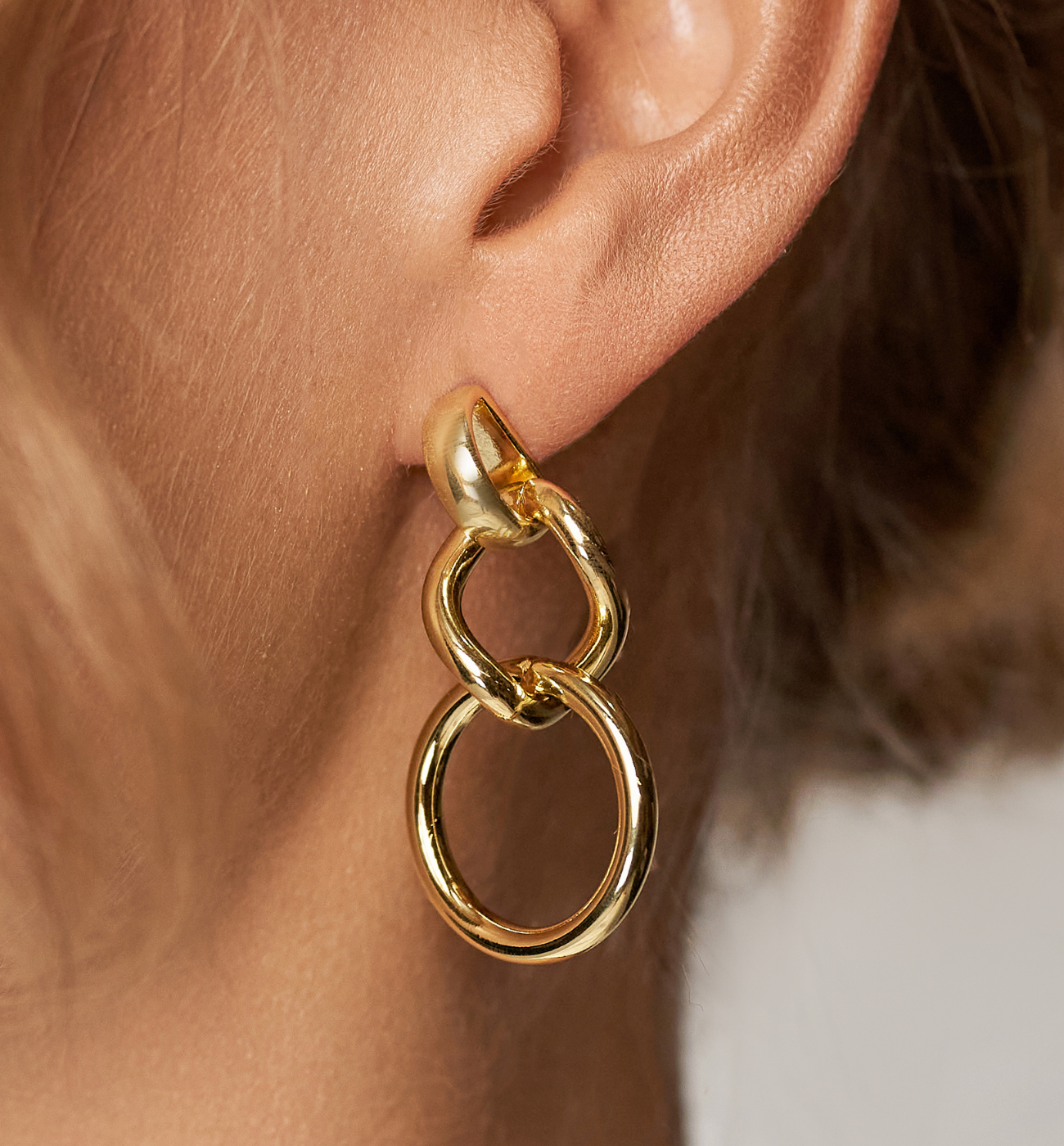 Kolczyki złote podwójne koła Hilde - By Dziubeka