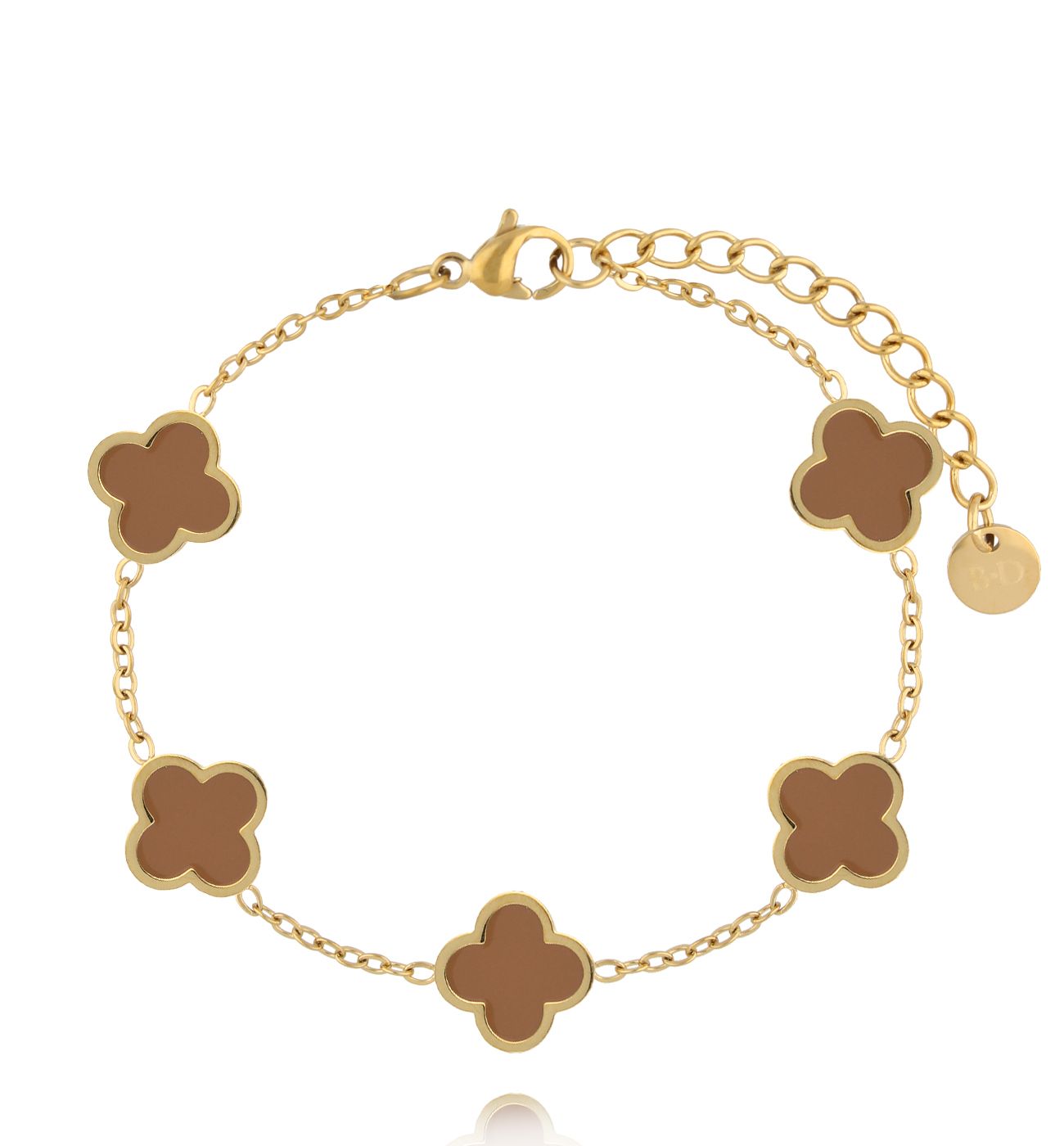 Bransoletka z koniczynkami Mocha Mousse - By Dziubeka