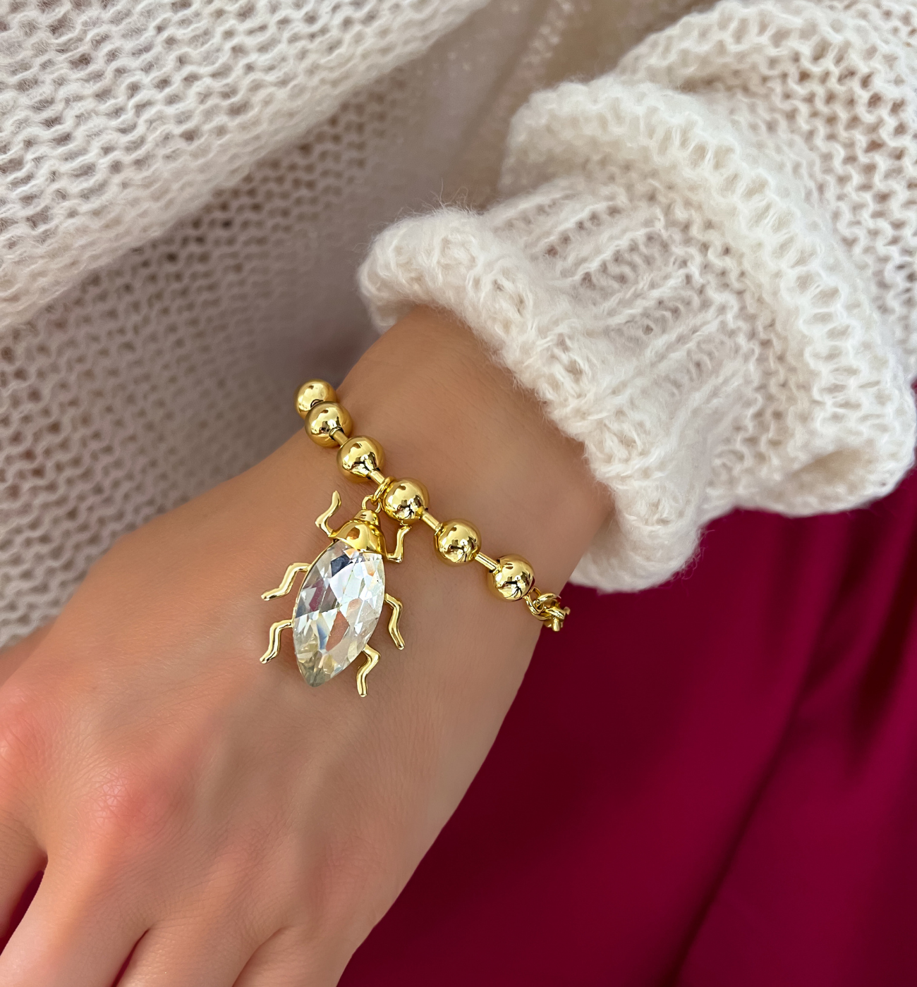 Bransoletka złota z owadem - By Dziubeka