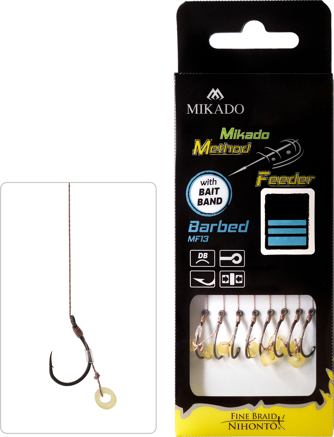 Mikado Haczyki z Przyponem Method Feeder z gumką nr 8