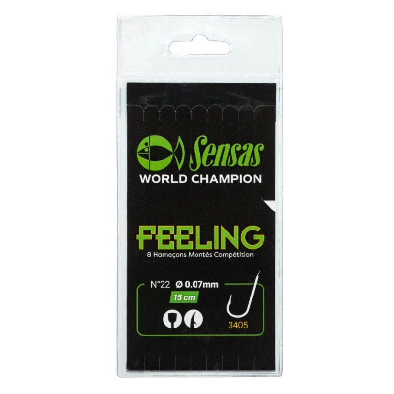 Sensas Haczyki z przyponem 15cm 3405 Black #20
