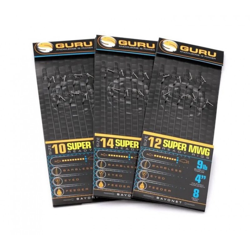 Guru Haczyki z Przyponem Ready Rig Super MWG z Igłą 10cm Nr 12