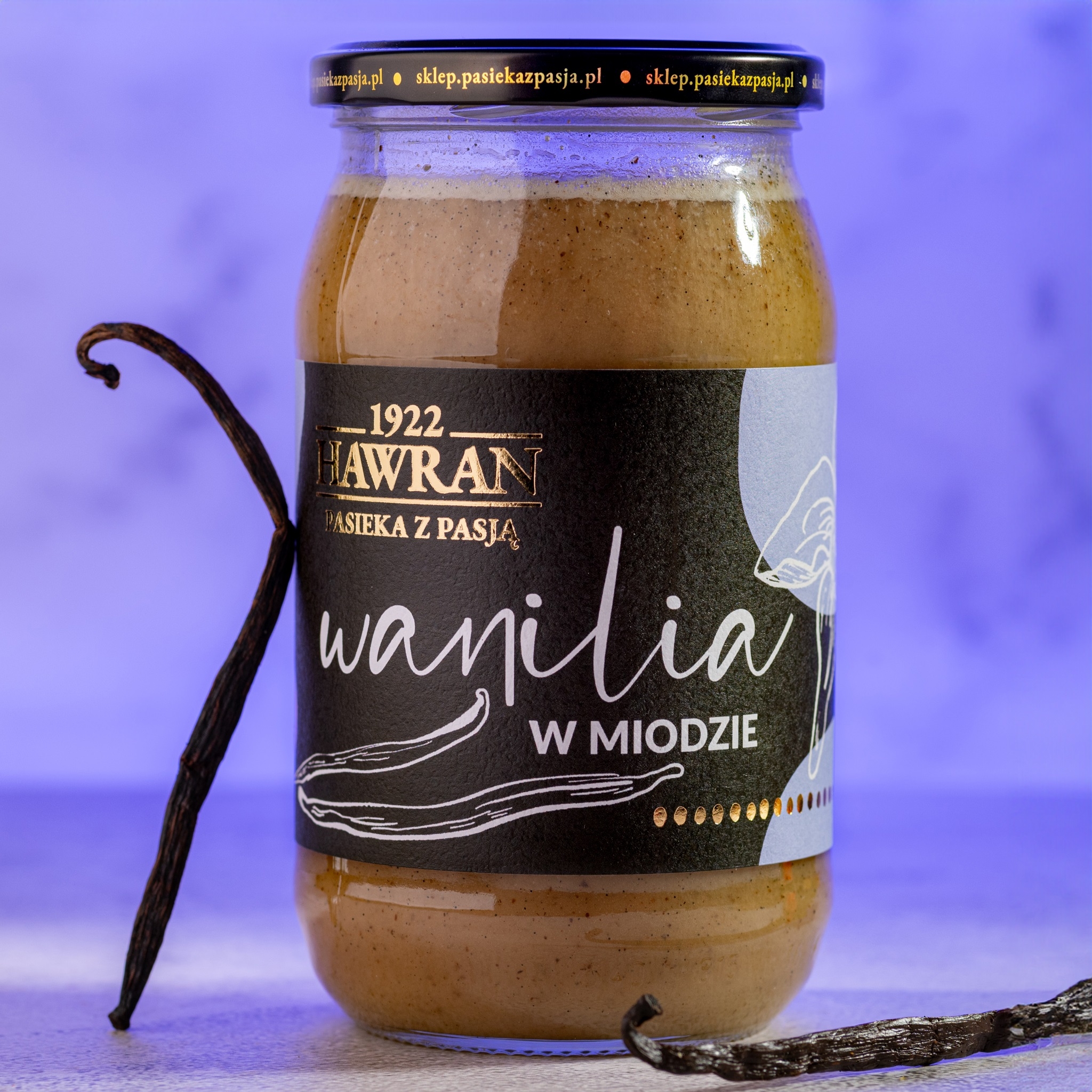 Wanilia w miodzie wielokwiatowym 1010g - Pasieka z Pasją Hawran