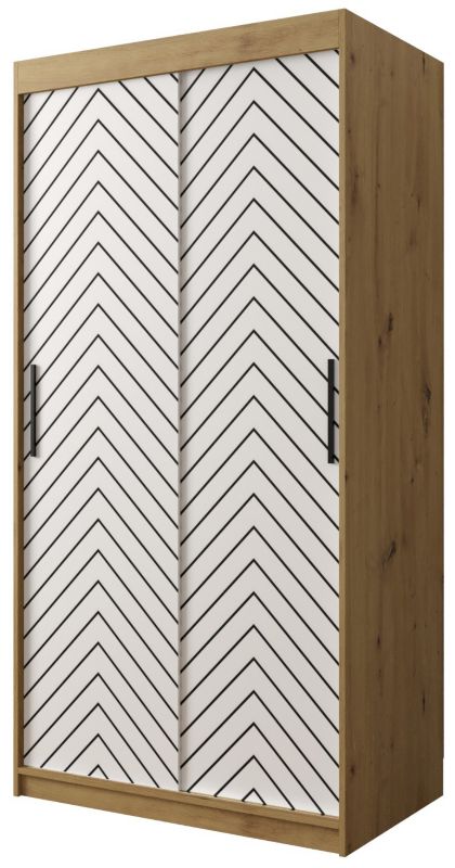 Szafa przesuwna Garderoba Abiks Jodełka 1 100 artisan + biały 1 szt.