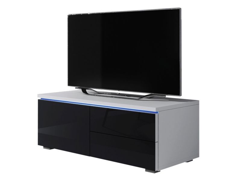 Szafka RTV MIRJAN 24 XI Lewa biały + czarny połysk 1 szt.