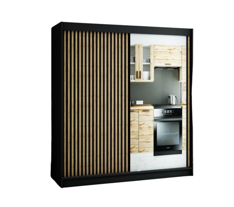 Szafa przesuwna Garderoba Abiks Lamelo 2 200 czarny 1 szt.