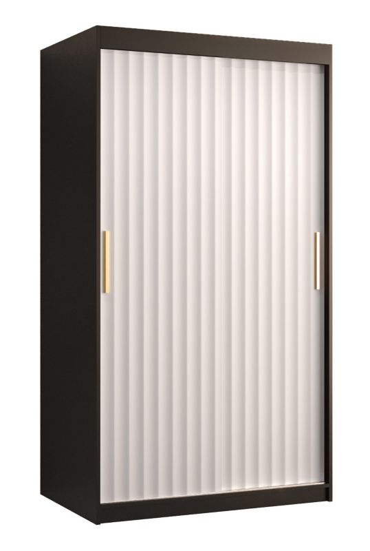 Szafa przesuwna Abiks Meble RIFLO WAVE 1 100 czarny mat+ biały mat 1 szt.