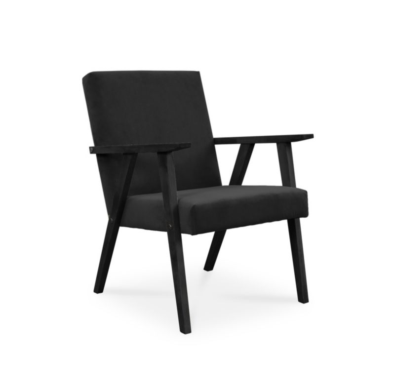 Fotel tapicerowany Bettso Lisek - prl w tkaninie kronos na czarnej nodze czarny 1szt.