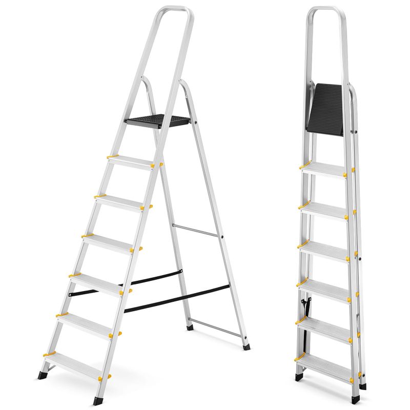 Drabina aluminiowa domowa jednostronna profesjonalna HIGHER 7 stopni 150 kg PRO EN-131 1 szt