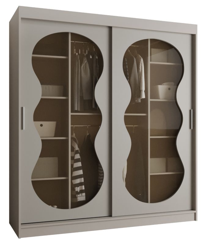 Szafa przesuwna z lustrem Garderoba Abiks BAHRAJN 3 180 kaszmir 1 szt.