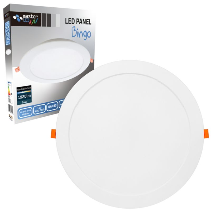 Panel LED MasterLED Bingo 24W IP20 neutralna biel 4000K okrągły biały 1 szt.