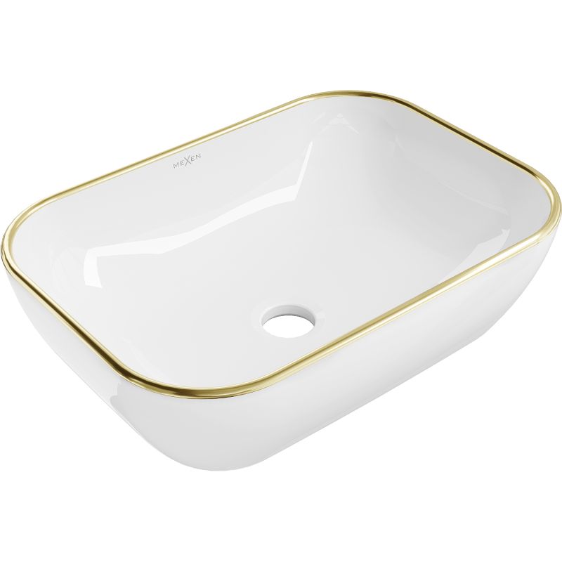 Umywalka nablatowa Mexen Rita biały/złoty 45,5x32,5 cm 21084505 1 szt.