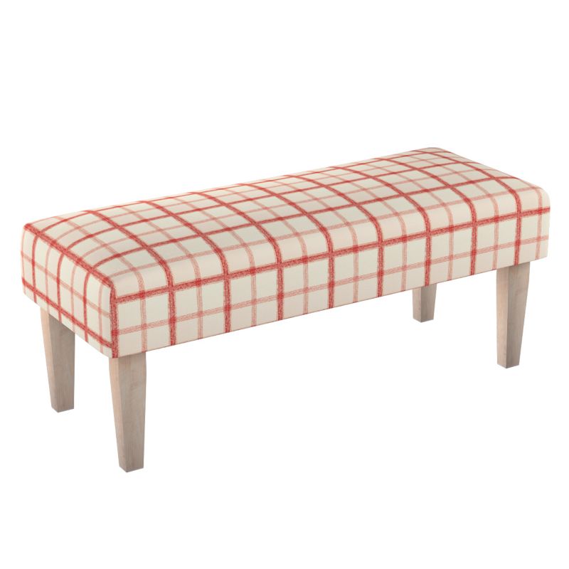 Ławka Dekoria 100 x 40 x 40 cm czerwona kratka na tle ecru 1 szt.