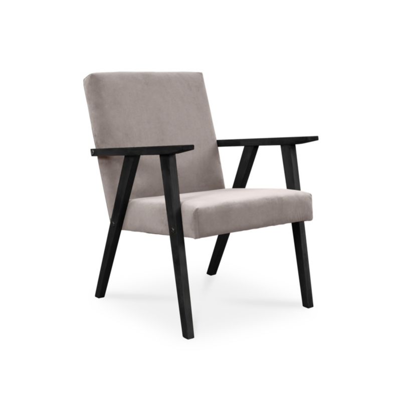 Fotel tapicerowany Bettso Lisek - prl w tkaninie paros na czarnej nodze beżowy 1szt.