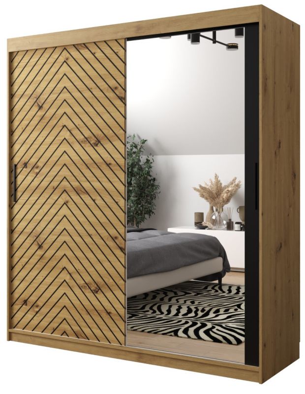 Szafa przesuwna Garderoba Abiks Jodełka 2 180 artisan + artisan 1 szt.