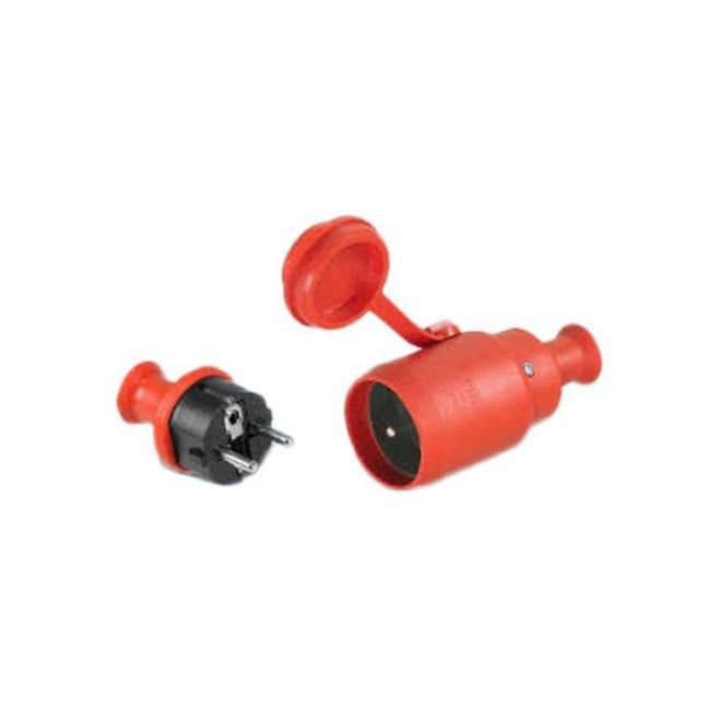 Zestaw gniazdko i wtyk 16 A IP44 pomarańczowy