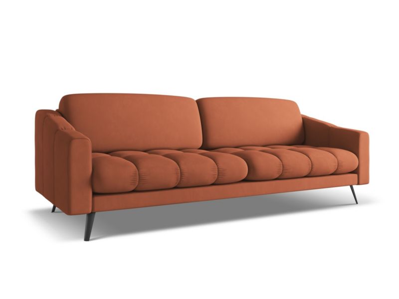 Sofa 4-osobowa LaMiaSofa ROMA z tkaniny szenilowej 238x95 cm terakota 1 szt.