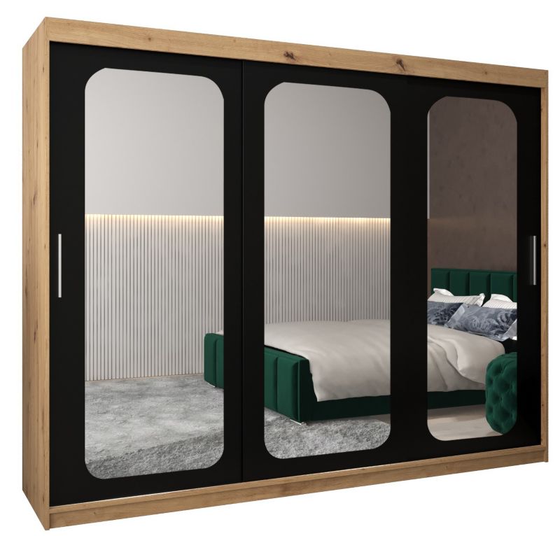 Szafa przesuwna Garderoba Abiks PROMO T3 250 artisan/czarny 1 szt.