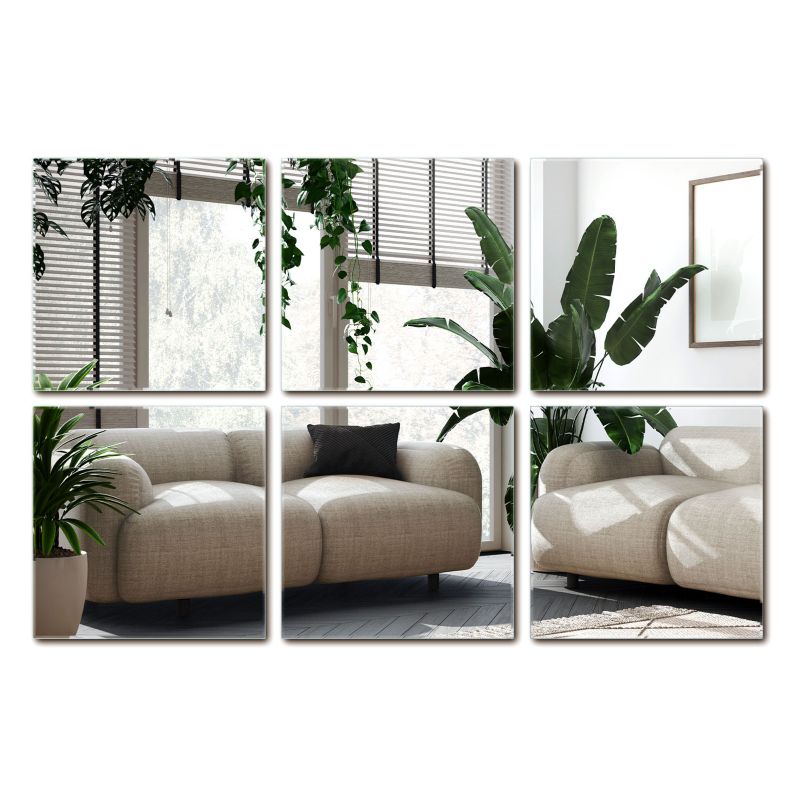 Płytki Lustrzane Na Ścianę Zestaw Wallfluent 20x20 cm Kwadrat 6 szt.