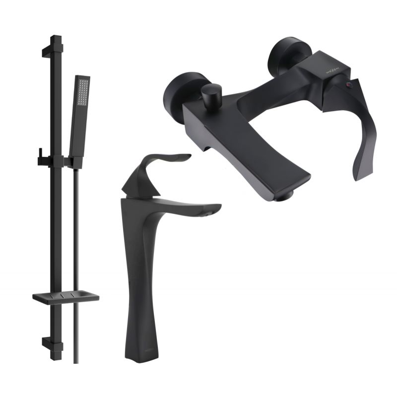 Zestaw wannowy Mexen Estrella czarny 72313DQ02-70 1 szt.