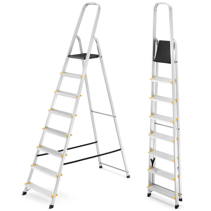 Drabina aluminiowa domowa jednostronna profesjonalna HIGHER 8 stopni 150 kg PRO EN-131 1 szt