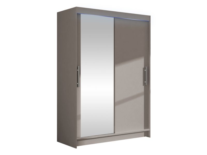 Szafa MIRJAN 24 z drzwiami przesuwnymi Miami VI z oświetleniem RGB kaszmir/lustro 1 szt.