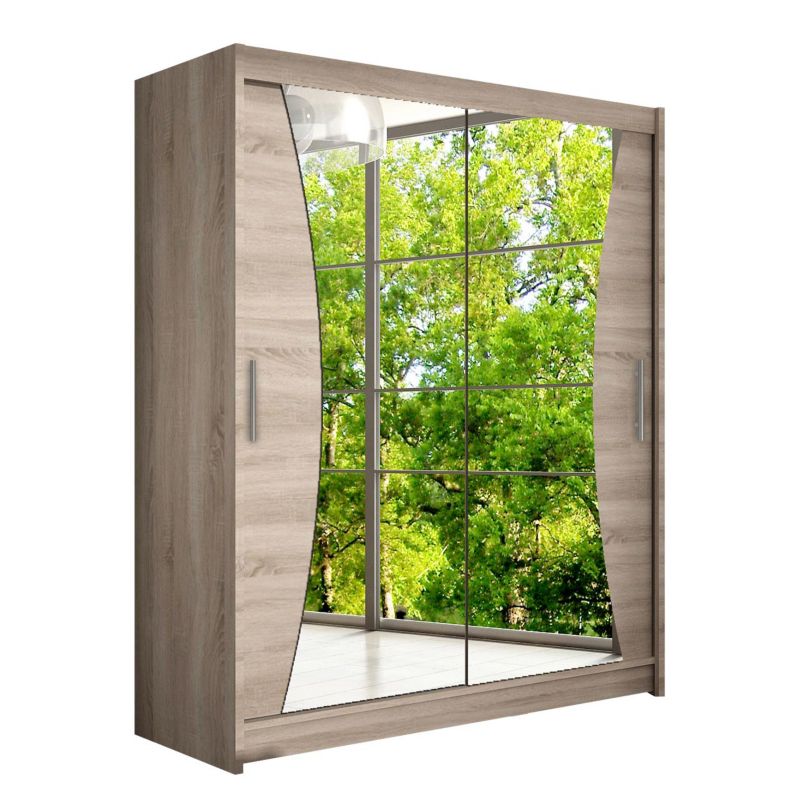 Szafa MIRJAN 24 z drzwiami przesuwnymi Presto IX trufel/lustro 1 szt.