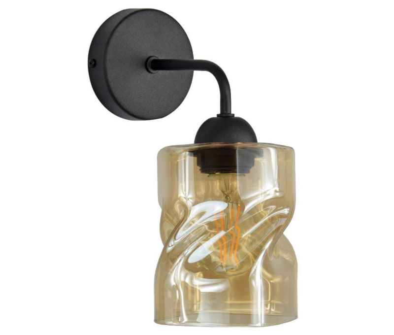 Kinkiet ścienny Candellux Felis czarno-bursztynowy 1 x E27 x 60W IP20 wym: 27 x 16 x 10 cm - 1 szt.