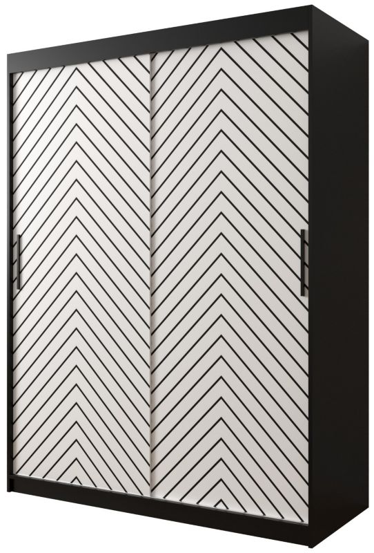 Szafa przesuwna Garderoba Abiks Jodełka 1 150 czarny + biały 1 szt.
