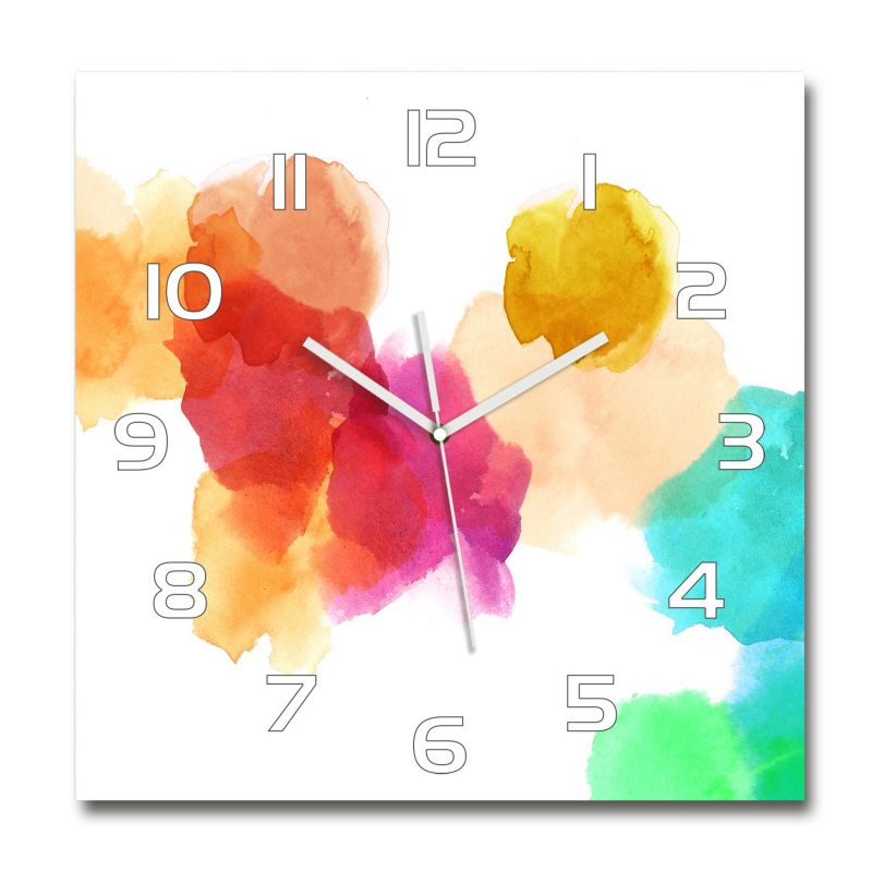 Zegar szklany Tulup Kolorowe plamy 30x30 cm cm cichy 1 szt.