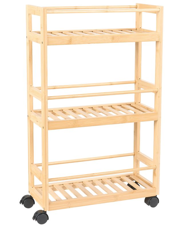 Wózek łazienkowy bambusowy jasne drewno QUINTAY 1 szt.