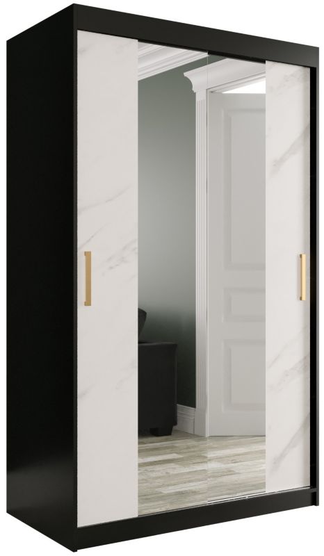 Szafa przesuwna Garderoba Abiks Marmur T1 120 czarny + biały 1 szt.