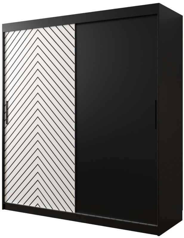 Szafa przesuwna Garderoba Abiks Jodełka 180 czarny + biały 1 szt.