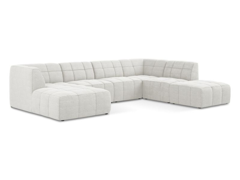 Sofa panoramiczna LaMiaSofa GRADO z tkaniny bouclé 341x240 cm biały 1 szt.