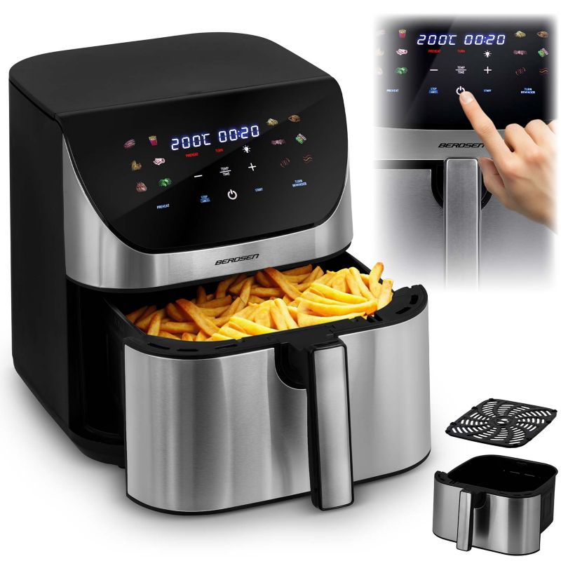 Frytkownica beztłuszczowa Berdsen BD-659 Air Fryer 8l 1700W frytownica srebrna1 szt.