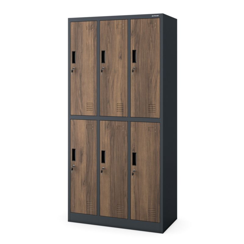 Szafa socjalna ubraniowa BHP Jan Nowak Igor 185x90x45 cm antracytowo-drewniany 1 szt