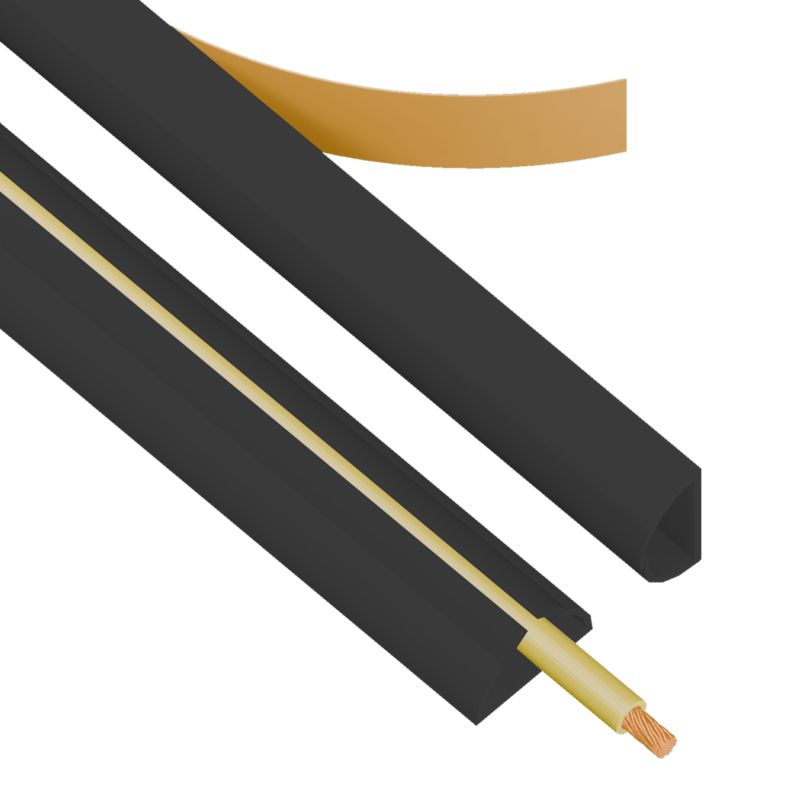 Kanał elektroinstalacyjny AKS Zielonka LSM na taśmę 9 x 16 mm 1,15 m czarny