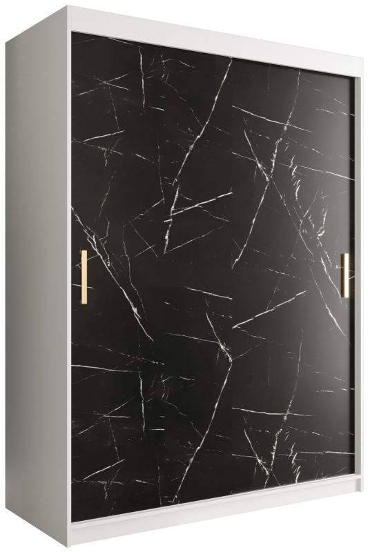 Szafa przesuwna Garderoba Abiks Marmur T 150 biały + czarny 1 szt.