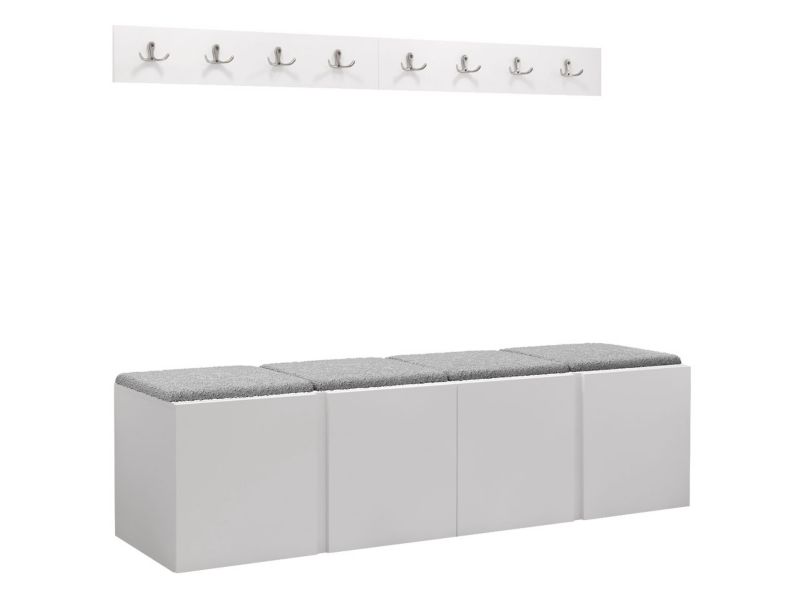 Garderoba MIRJAN 24 Orion VII biały + szara bukla 1 kpl.