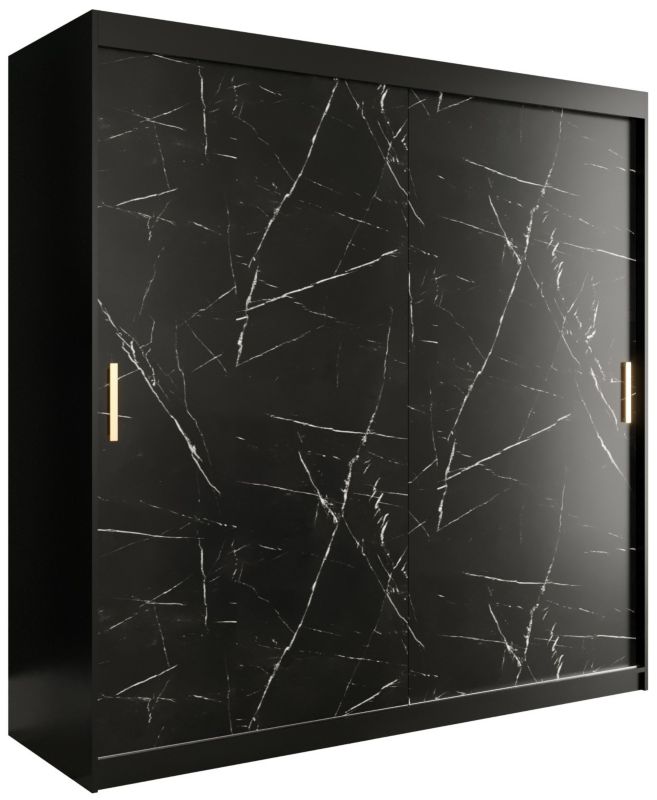 Szafa przesuwna Garderoba Abiks Marmur T 200 czarny + czarny 1 szt.
