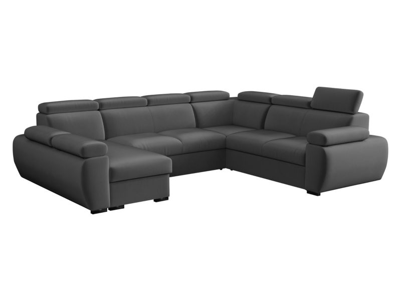 Narożnik z funkcją spania MIRJAN 24 Boston U lewy LC+2P+R+2R stalowy szary 1 szt.