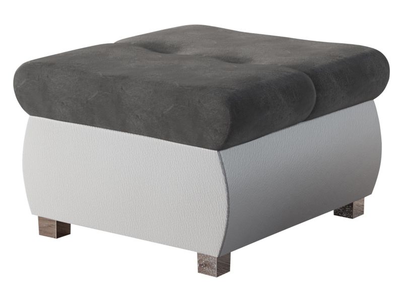 Pufa MIRJAN 24 Orkan Mała biała ekoskóra/grafitowy aksamit 1 szt.