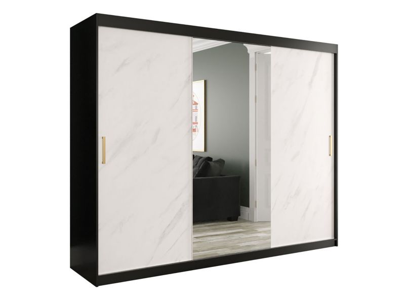 Szafa MIRJAN 24 Marmur T1 250 czarny mat / biały marmur 1 szt.