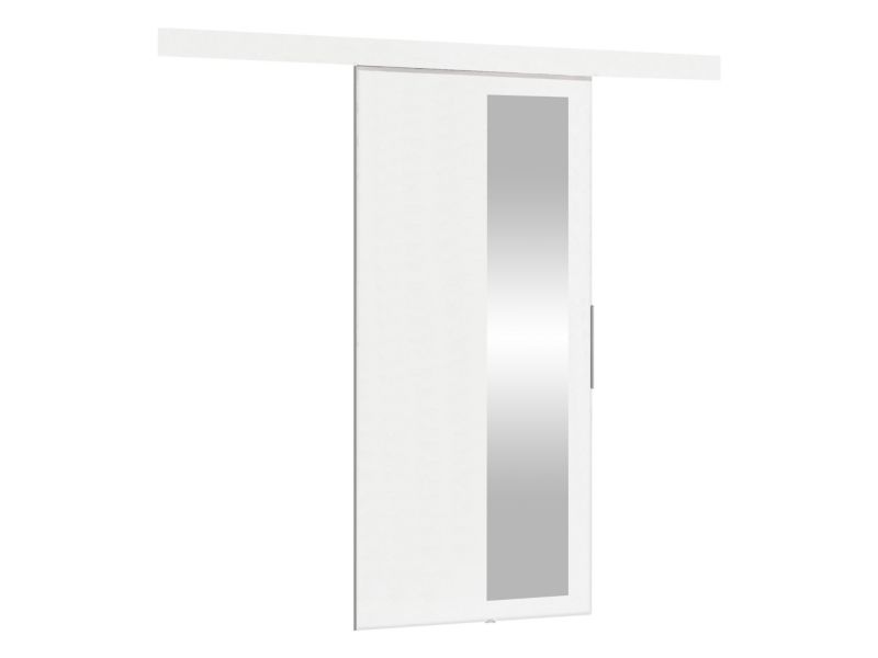 Drzwi przesuwne wewnętrzne MIRJAN 24 Malibu III 80 + samodomykacz biały + czarny lacobel 1 kpl.