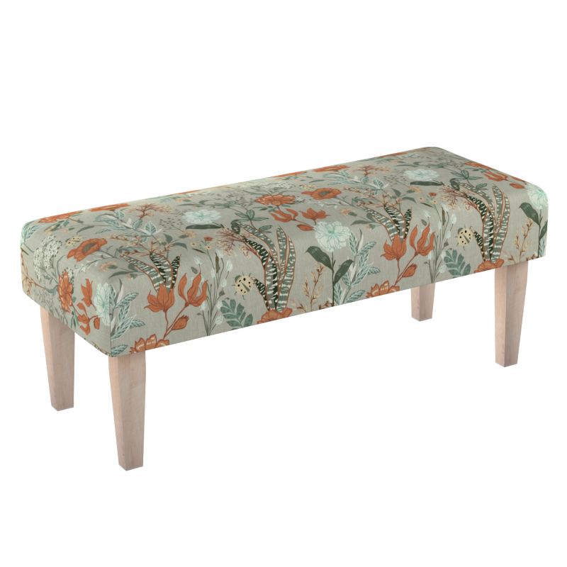 Ławka Dekoria 100 x 40 x 40 cm kolorowe kwiaty na szarym tle 1 szt.