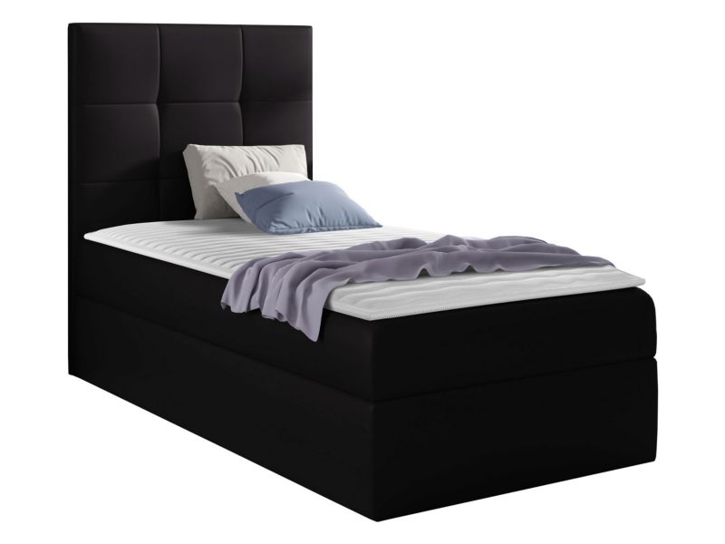 Łóżko kontynentalne MIRJAN 24 Mini 2 80x200, Strona: Lewa czarna ekoskóra 1 szt.