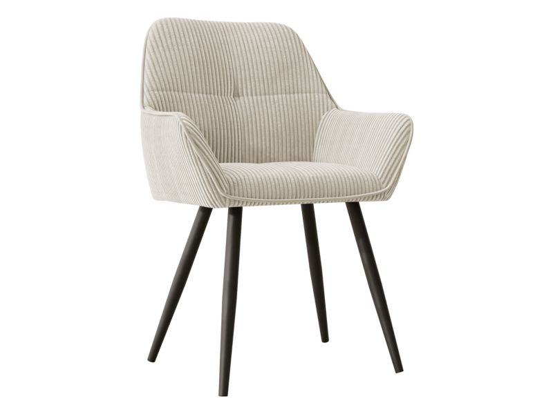 Zestaw dwóch tapicerowanych krzeseł MIRJAN 24 Archon Sztruks waniliowy 2 szt.