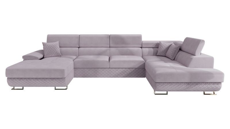 Narożnik z funkcją spania MIRJAN 24 Cotere Bis Premium prawy fioletowy pastelowy Karo/fioletowy pastelowy 1 szt.